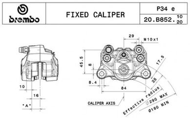 Brembo / ブレンボ リアブレーキキャリパー ゴールドシリーズ P34C FOR DISC UNTIL 4MM | 20B85215