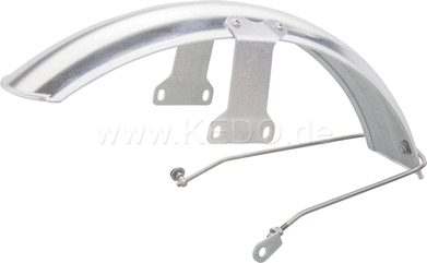 Kedo 19 "aluminum front fenders 'Long', Blank, incl Brushed aluminum brackets | 22095RE