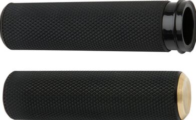 ARLEN NESS / アレンネス グリップ FUSION KNURLED スロットル BY WIRE ブラック BRASS ENDCAP | 07-334