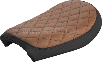 Kedo Solo Seat, black / brown, with hand-sewn Diamond pattern, ready-to-mount | 22554