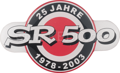 Kedo Anniversary emblem '25 Years SR500 'black / red, app 85x50mm self-adhesive, 1 Piece. | 90225