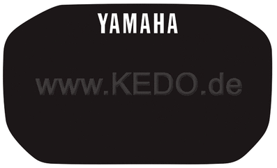Kedo Decal Headlight fairing, black with white YAMAHA logo (HD quality with protective laminate), suitable for items 29112RP / 29467RP / 29468RP | 22106S