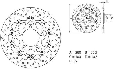 BREMBO / ブレンボ SERIE ORO (オーロ) (セリエ オーロ) フローティングラウンド フロント ブレーキディスク Kawasaki ZX636 | 78B40815