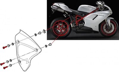 CNC Racing / シーエヌシーレーシング Bolt Kit Exhaust Silencer Heat Guard Ducati Monster, ブラック | KV334B