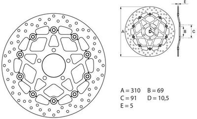 BREMBO / ブレンボ ORO (オーロ) ブレーキディスク ラウンドフローティング | 78B40865