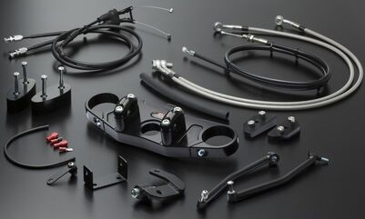 ABM / エービーエム KIT Superbike, シュリンクチューブカラー: トランスペアレント, コネクションカラー: シルバー, トリプルクランプカラー: シルバー | 100631-S30-F11-F11