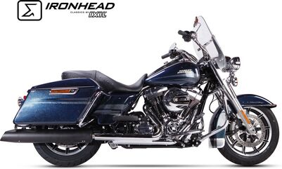 IXIL / イクシル Slip On Exhaust (Right Muffler) - Ironhead Round Black | HD 1016 SB