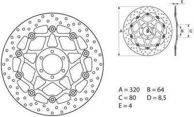 BREMBO / ブレンボ ORO (オーロ) ブレーキディスク ラウンドフローティング | 78B40885