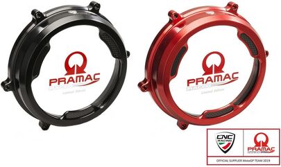 CNC Racing / シーエヌシーレーシング Clear oil bath clutch cover with carbon fiber inlay for Ducati Panigale Pramac Racing Lim. Ed., Black | CA201BPR