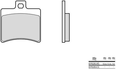 BREMBO / ブレンボ ブレーキパッド 07020XS カーボンセラミック オーガニック | 07020XS