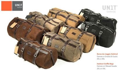 Unitgarage / ユニットガレージ Kalahari Duffle Bag 25L Canvas, Black/Brown | U012-Black-Brown