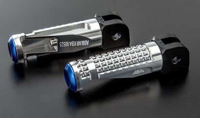 ABM / エービーエム Replacement rests rGripEvo YA 9 - pillion rider, クランプカラー: ブラック, レストボディーカラー: ブラック, カバーカラー: シルバー | 106524-F15-F15-F11