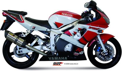 MIVV / ミヴ-SPORT SUONO- スリップオン ステンレス（カーボンエンドキャップ） for YAMAHA YZF 600 R6 (99-02) | Y.003.L7