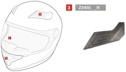 GIVI / ジビ アッパー ベンティレーション 右側 For H50.4 シルバー | Z2455DXR