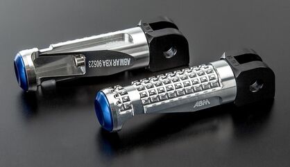 ABM / エービーエム Replacement rests rGripEvo YA 8 - pillion rider, クランプカラー: シルバー, レストボディーカラー: シルバー, カバーカラー: レッド | 106523-F11-F11-F17