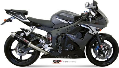 MIVV / ミヴ- SPORT スリップオン スチール、黒 for YAMAHA YZF 600 R6 (03-05) | Y.013.LXB