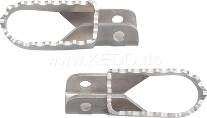 Kedo HD Stainless Steel Footpegs (Left & Right), for 8mm Bolt (1 pair), stepping surface approx. 32x68mm | 30584