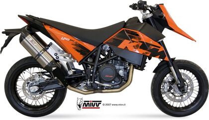 MIVV / ミヴ-SPORT SUONO- ボルトオン ステンレス(カーボンエンドキャップ) 2本出し for 690 SMSUPERENDURO(07-) | KT.003.L7