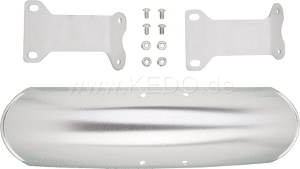 Kedo aluminum front fenders 'Shorty' for 19 ", blank, including brushed aluminum brackets. | 22067