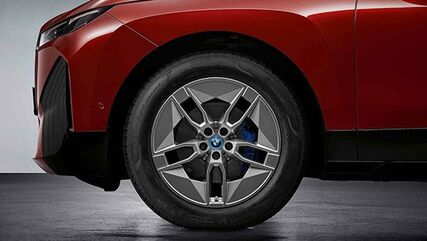 BMW Genuine 20 Aerodynamics Wheels Double Spoke 1002 Bicolor (Lightning Gray, Gloss), Winter Complete Wheel Set | 36115A41FF5 / 36 11 5 A41 FF5