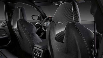 BMW Genuine M Performance Seat Back Cover Alcantara / Carbon High-Gloss | 52105A40303 / 52 10 5 A40 303