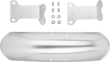 Kedo aluminum front fenders 'Shorty' for 18, "Blank, incl Brushed aluminum brackets. | 22068