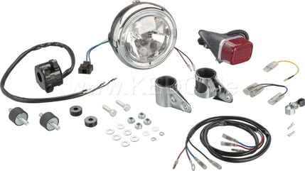 Kedo TT500 Light Kit Complete including e-approved reflector, parking light & lamp ring WITHOUT grille -> please enlarge pilot light bore if Necessary | 40608