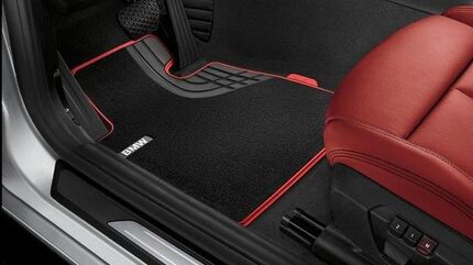 BMW 純正 F フロア マット テキスタイル Sport LHD SPORTLINE スポーツ ラインに適合 anthrazit/rot | 51472339459 / 51 47 2 339 459