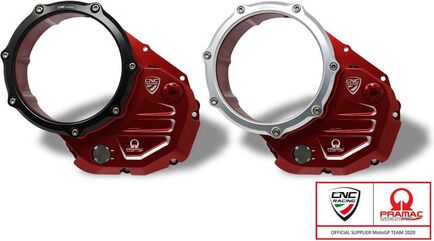 CNC Racing / シーエヌシーレーシング Clear cover oil bath clutch Ducati Pramac Racing Limited Edition, Red/Black | CA503RBPR