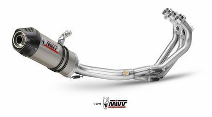 MIVV / ミヴマフラー SPORT Full sys. 3x1 Muffler OVAL TITAN carbon cap WITH CATALYZER CONVERTING KIT For YAMA | Y.054.L4C
