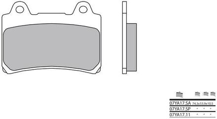 BREMBO / ブレンボ ブレーキパッド 07YA17SA シンタード・メタル | 07YA17SA