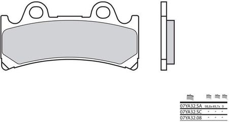 BREMBO / ブレンボ ブレーキパッド 07YA32SC シンタード・メタル | 07YA32SC