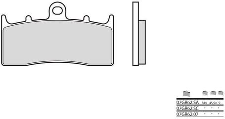 BREMBO / ブレンボ ブレーキパッド 07GR62SA シンタード・メタル | 07GR62SA