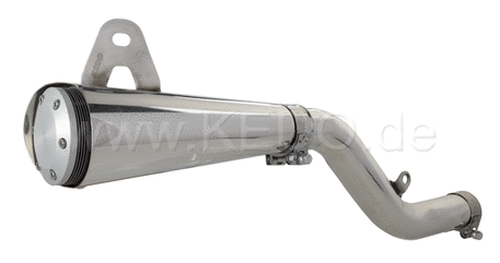 Kedo X-Trapp 3 "-Silencer, 6 discs, aluminum end cap, incl connector pipe and clamp, brushed surface (Not Street Legal). | 91401