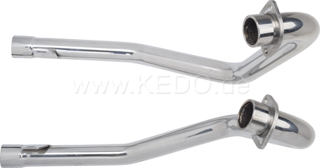 Kedo Stainless Steel Pipe BigBore header 2-2, 38mm diameter, suitable for standard fixing points, polished (Not Street Legal, NO connection for lambda sensor) | 91319