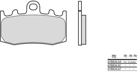 BREMBO / ブレンボ ブレーキパッド 07BB2607 オーガニック | 07BB2607
