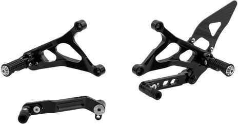 CNC Racing / シーエヌシーレーシング Adjustable rear sets MV Agusta, Black | PE227B