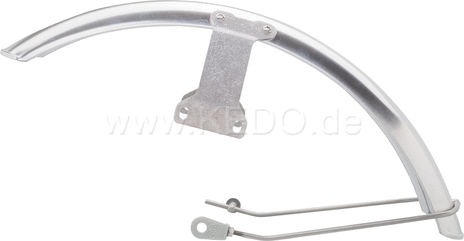 Kedo 19 "aluminum front fenders 'Long', Blank, incl Brushed aluminum brackets | 22095