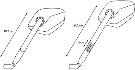 SW Motech Sport mirror set. Long. M10x1.25. High. | MIR.00.850.11501