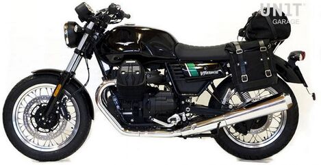 Unitgarage / ユニットガレージ Side Pannier Canvas + Left Subframe Guzzi V7, Black/Black | U001+2213SX-Black-Black