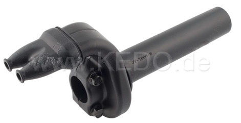 Kedo Throttle, black, opens medium-fast, stroke 3.9mm / 10 °, sleeve length 120mm (Domino replica) for 2 cables, suitable for 22mm handlebars | 22240