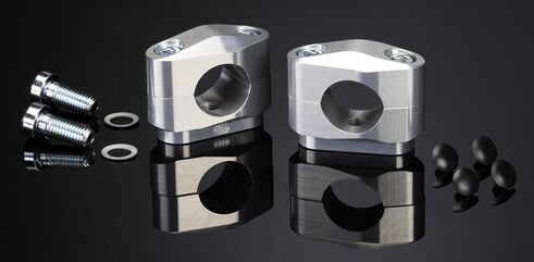 ABM / エービーエム Riser booster Ø8,6 mm for ABM triple clamps, 高さ: 25 mm, カラー: シルバー | 106884-H25-F11