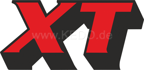 Kedo Fuel tank decal / logo / lettering 'XT' red / white / black, 1 piece | 21306
