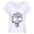 Motogirl Flower Skull T-Shirt | FLSK-WHT