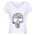 Motogirl Flower Skull T-Shirt | FLSK-WHT