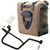 Unitgarage / ユニットガレージ Waxed suede side pannier Scram 22L-30L + Right Subframe Guzzi V7, MossGrey | U202+2213DX-MossGrey