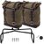 Unitgarage / ユニットガレージ Two Waxed suede Side Panniers + Double Subframe NineT, MossGrey | 2xU002+1626+A2_MossGrey