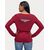 Harley-Davidson Silver Wing Five Button Henley For Women, Cabernet | 96245-22VW