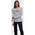 Harley-Davidson Silver Wing Side Tie Waffle Knit Top For Women, Forged Iron Heather | 96244-22VW