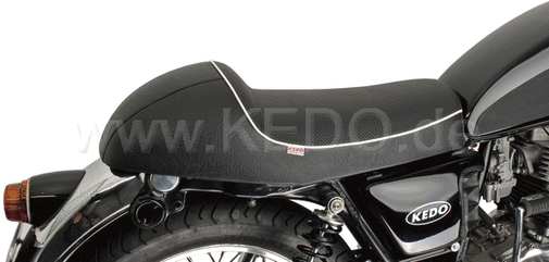 Kedo Seat 'Classic Racer', Black with White Piping, including rear brackets. | 40561
